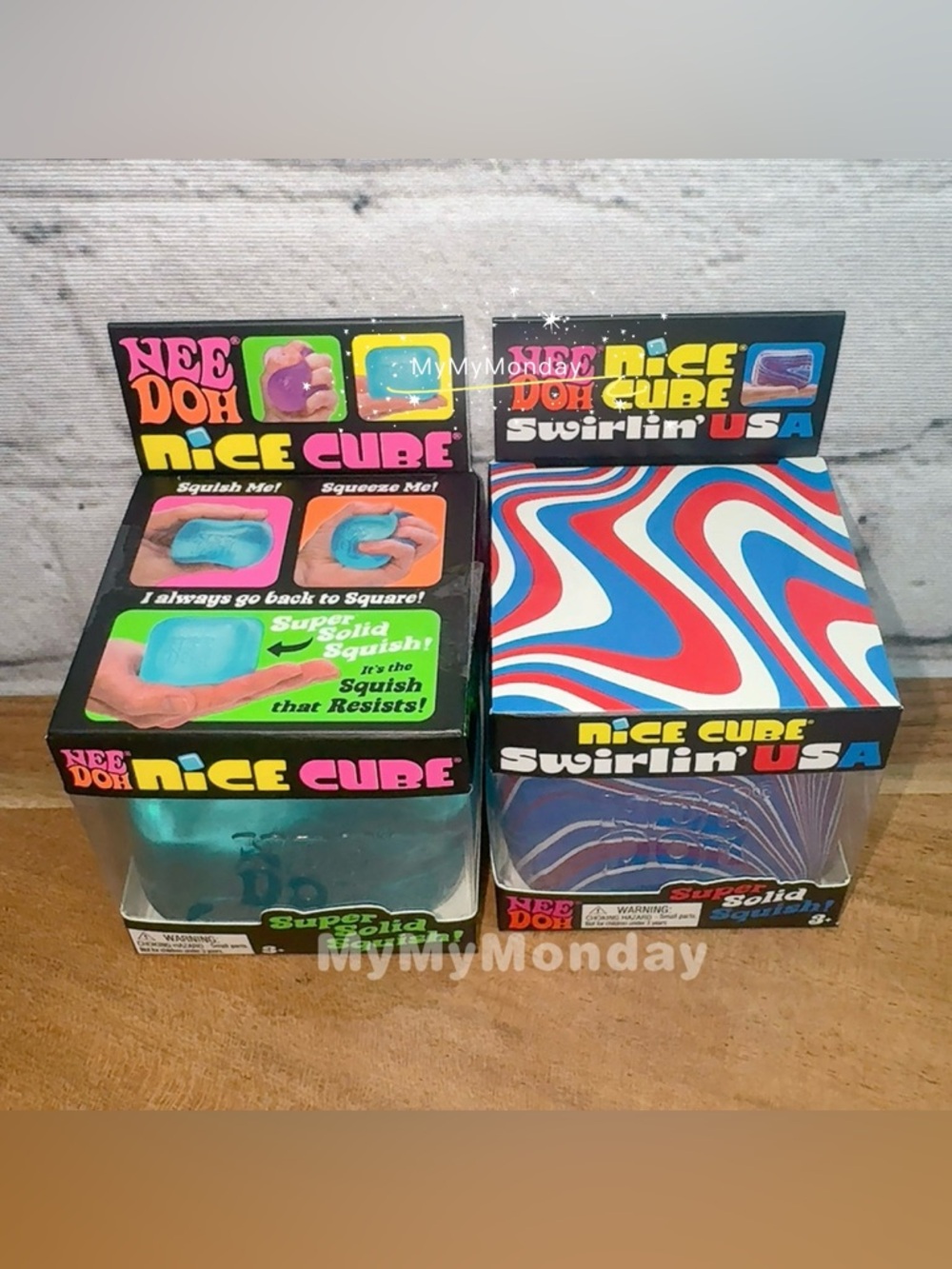 NeeDoh Nice Cube Swirl USA Squishy Fourth of July Bundle - Picture 2 of 2